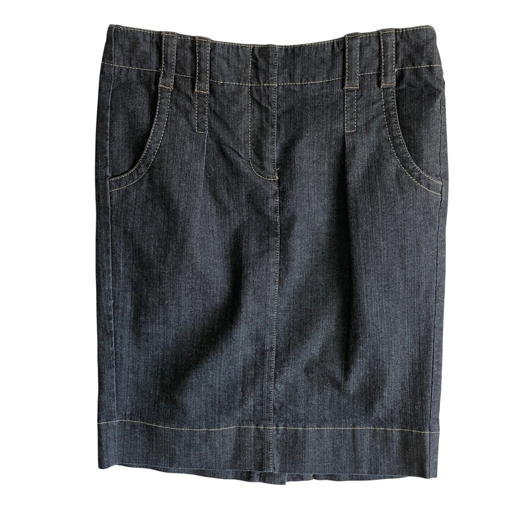 Ann Taylor LOFT Denim Skirt Pencil‎ Dark Wash Career Women's Size 4